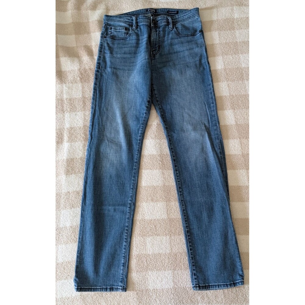 Chaps Mens 32x34 Blue medium Wash Slim Straight Jeans Stretch Denim